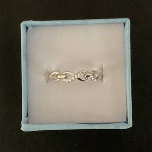 NWT 925 Sterling Silver And Zircon Infinity Ring